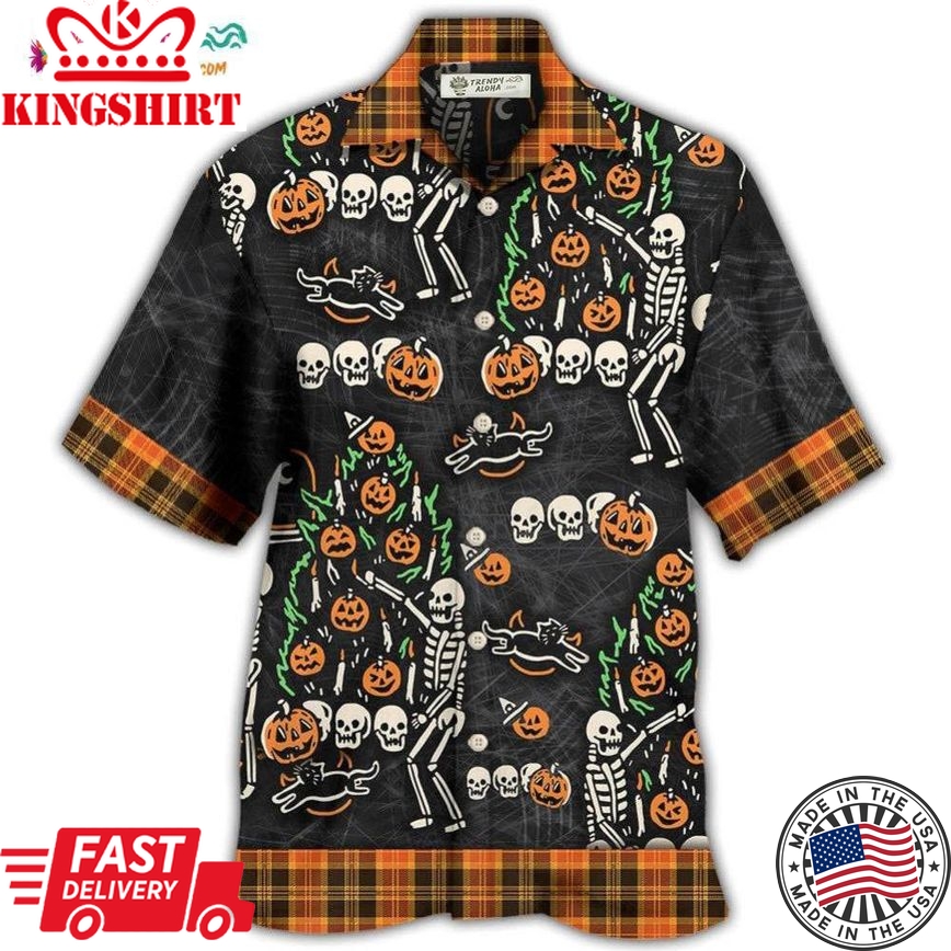 Halloween Skull &8216;Tis The Season To Be Creepy Hawaiian Shirt