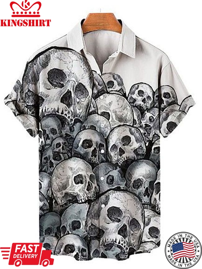 Halloween Skull Mountain Men's Short Sleeve Shirt