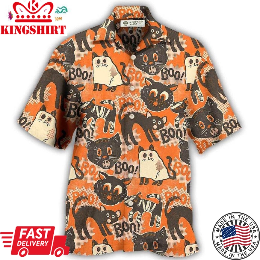 Halloween Spooktacular Scaredy Cat Hawaiian Shirt