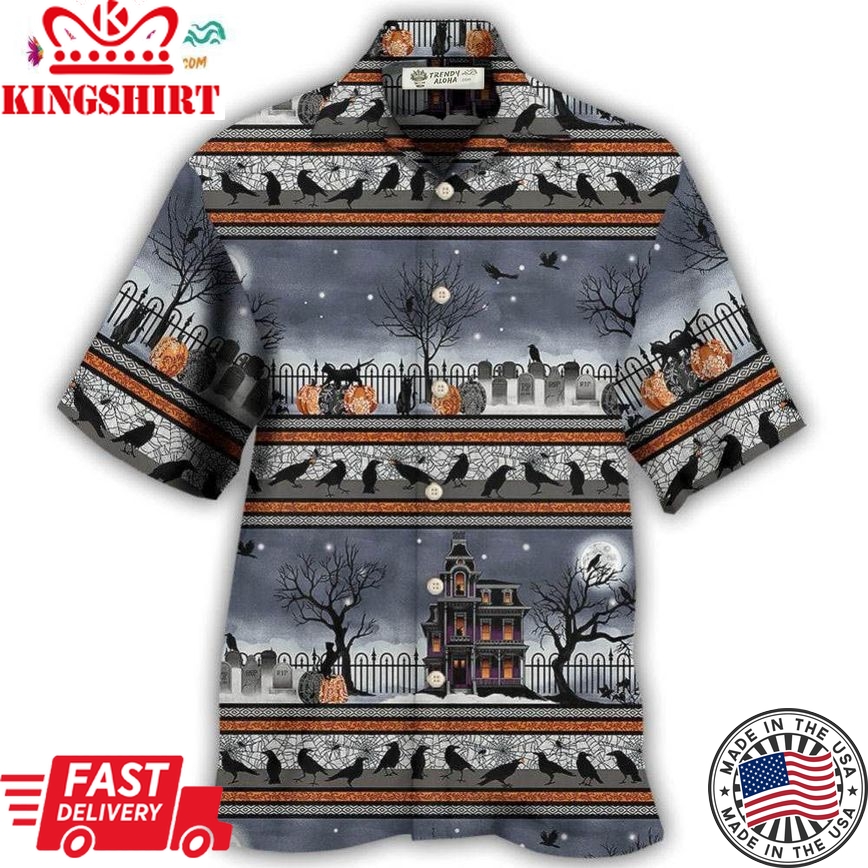 Halloween Spooky Night Border Hawaiian Shirt