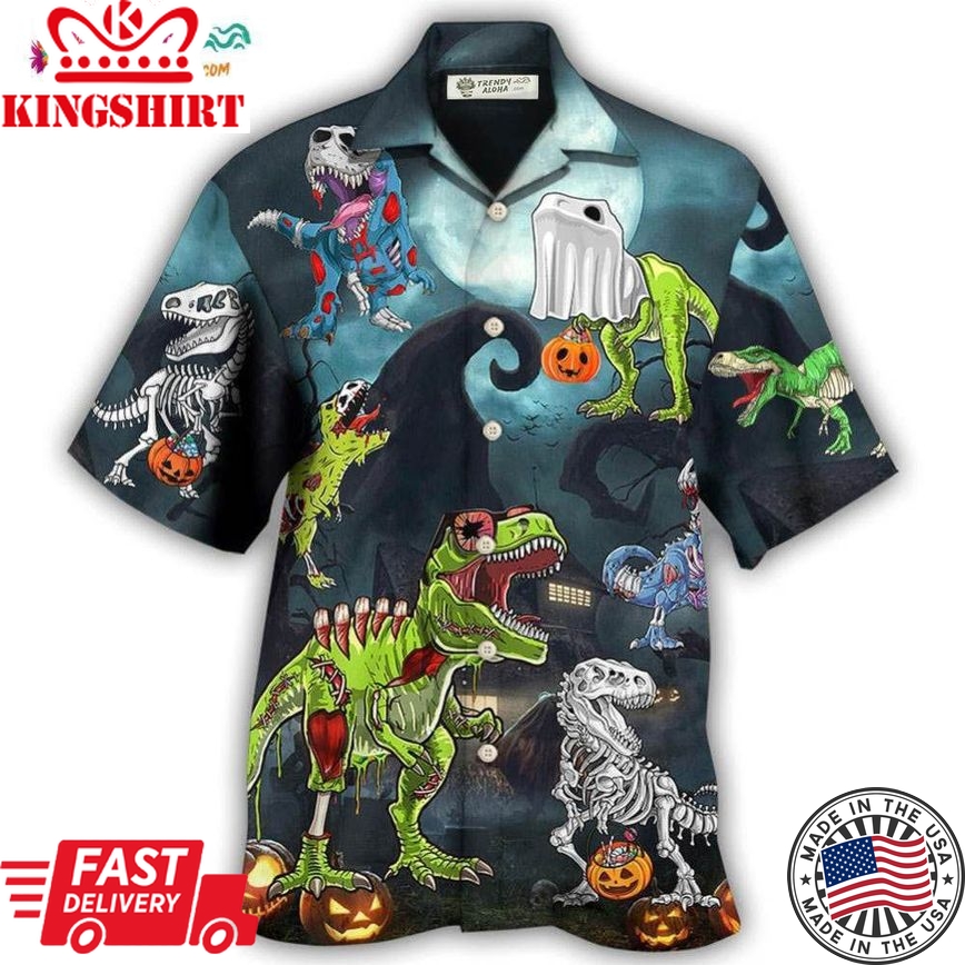 Halloween Zombie Saurus Scary Hawaiian Shirt