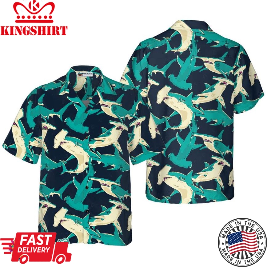 Hammerhead Shark Pattern Hawaiian Shirt