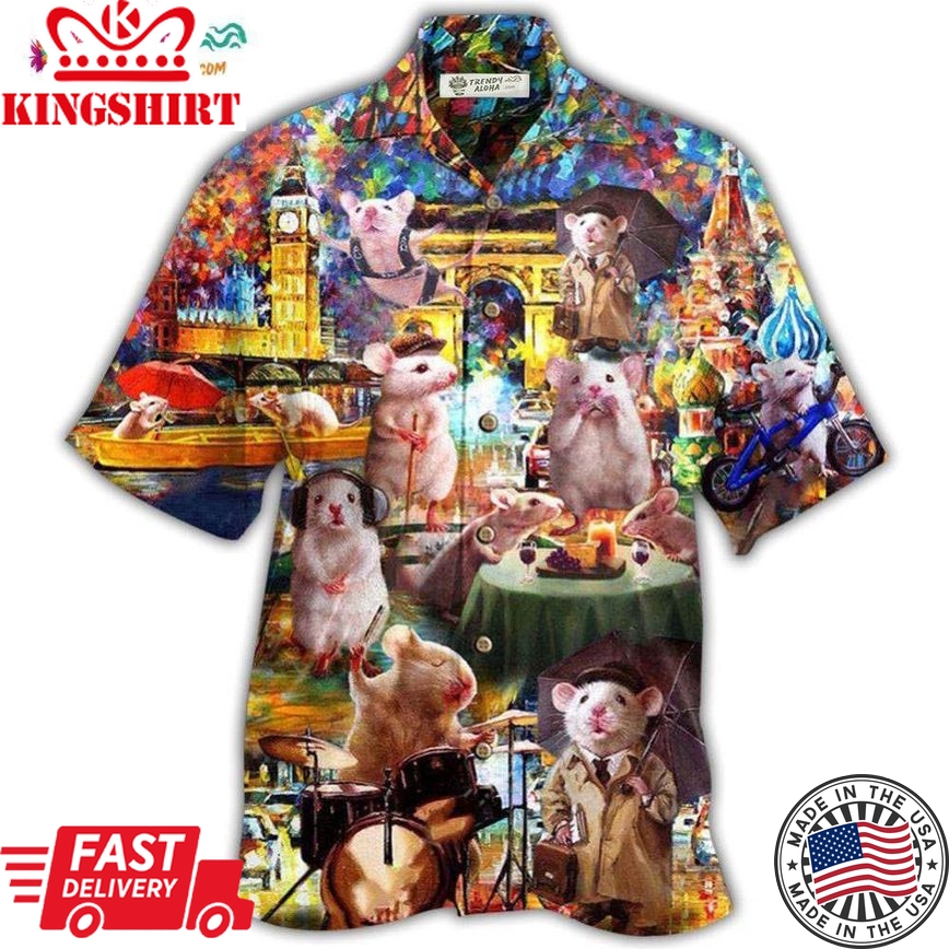 Hamster Animals Traveling Around The World Hawaiian Shirt