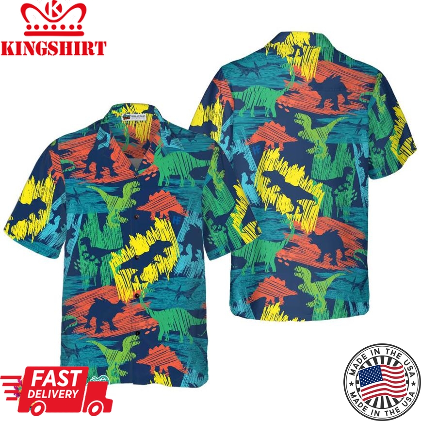 Hand-Drawn Color Plates Hawaiian Shirt