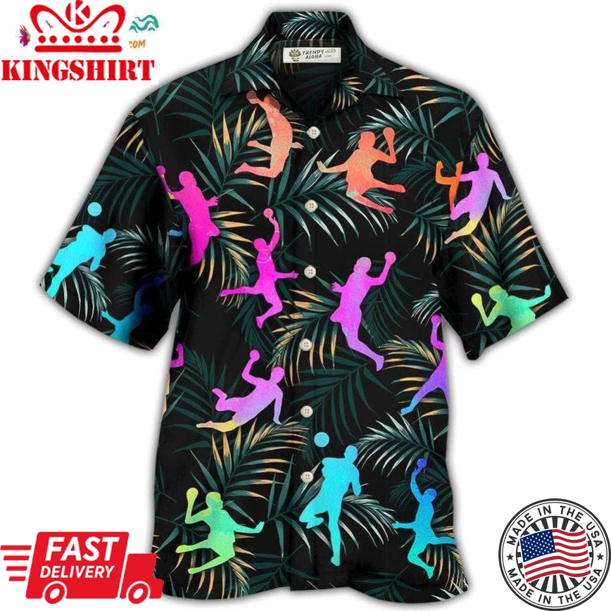 Handball Watercolor Colorful Tropical Hawaiian Shirt