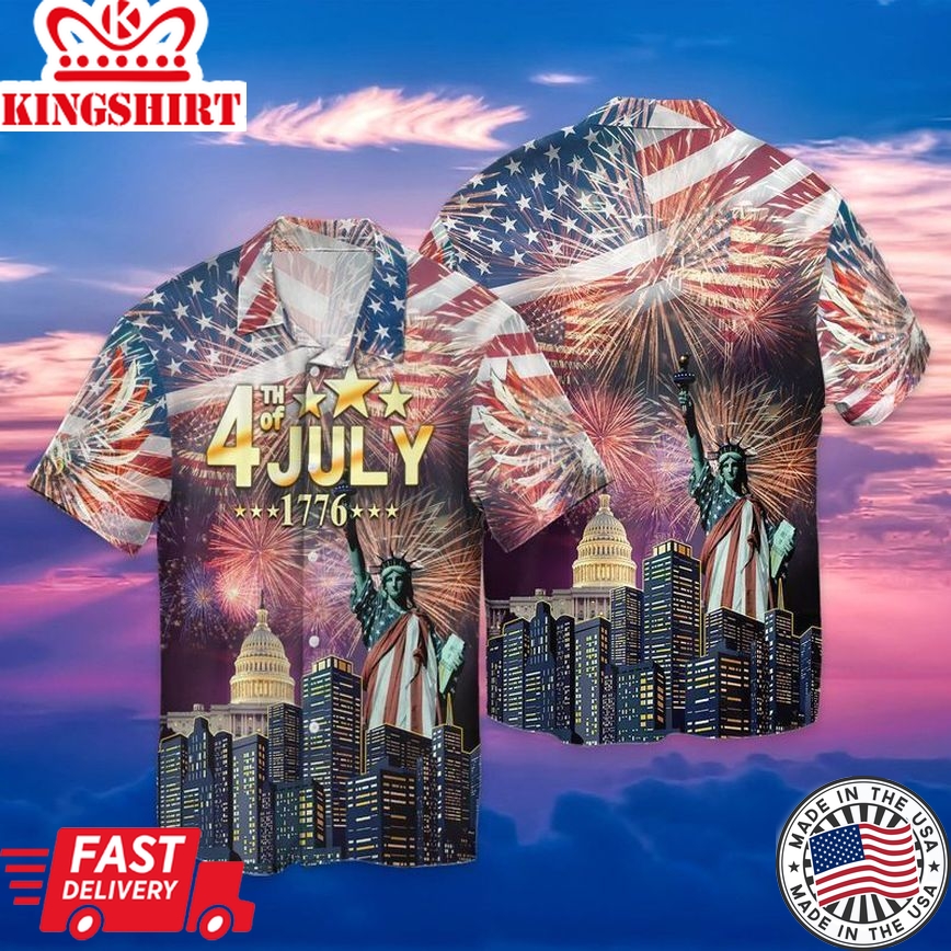 Happy 4Th Of July Independence Day American Flag Hawaiian Shirt