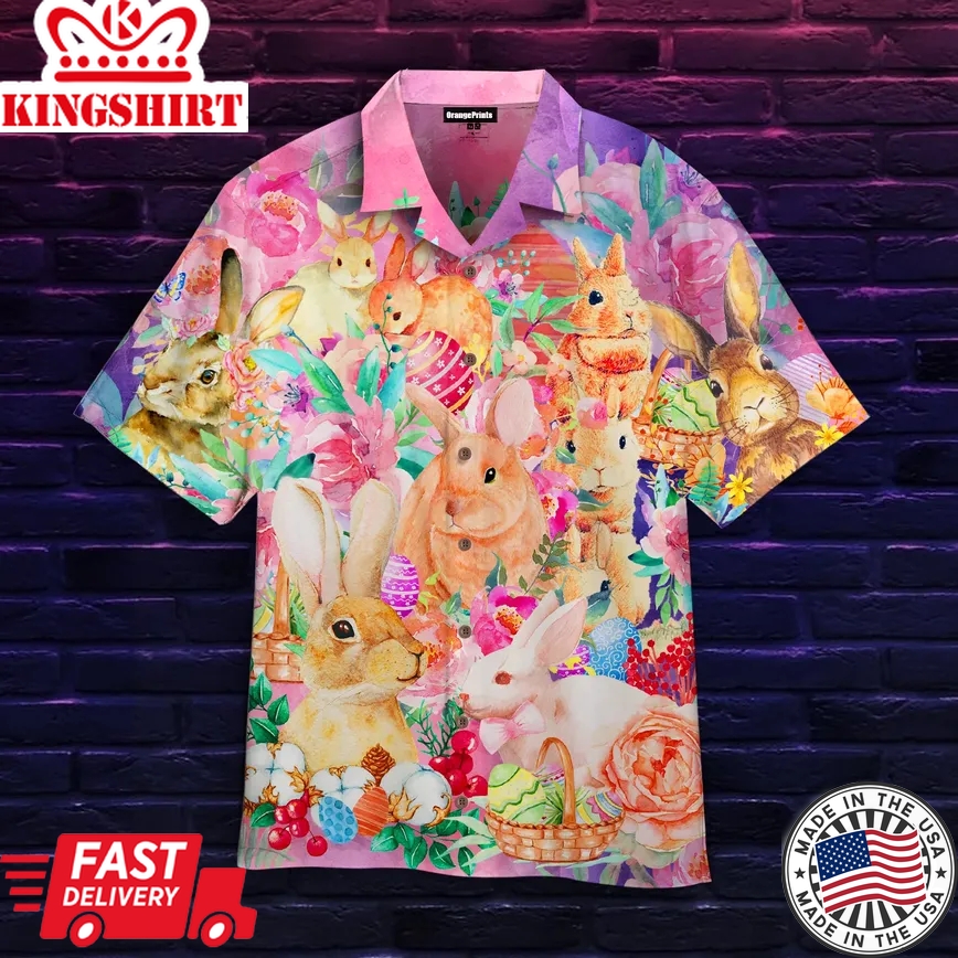 Happy Bunny Easter Day Trendy Hawaiian Shirt For