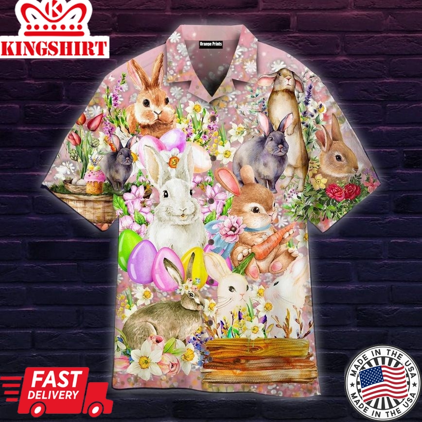 Happy Bunny Happy Easter Day Trendy Hawaiian Shirt For