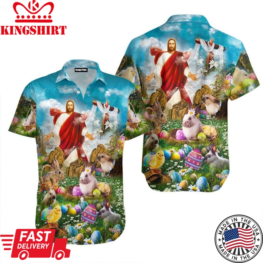 Happy Easter Jesus Is Risen Aloha Hawaiian Shirts For Men And Women |