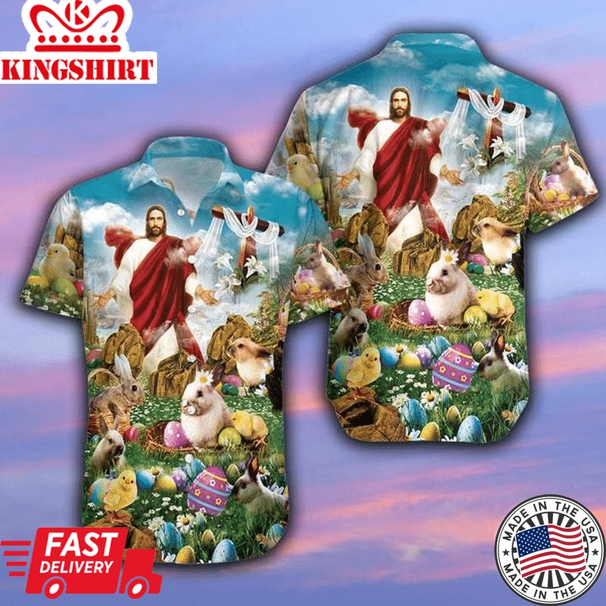 Happy Easter Jesus Is Risen Hawaiian Shirt