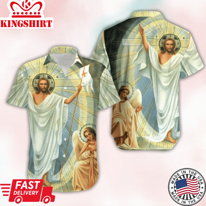 Happy Easter Sunday Jesus Is Risen Christians Hawaiian Shirts Aloha Hawaii Shirt Aloha Shirt For Summer