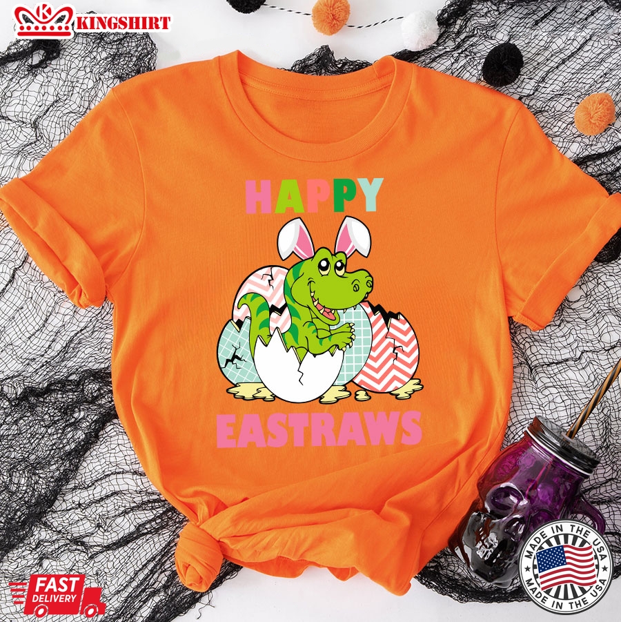 Happy Eastraws Happy Easter Funny Bunny Dinosaur T-Shirt