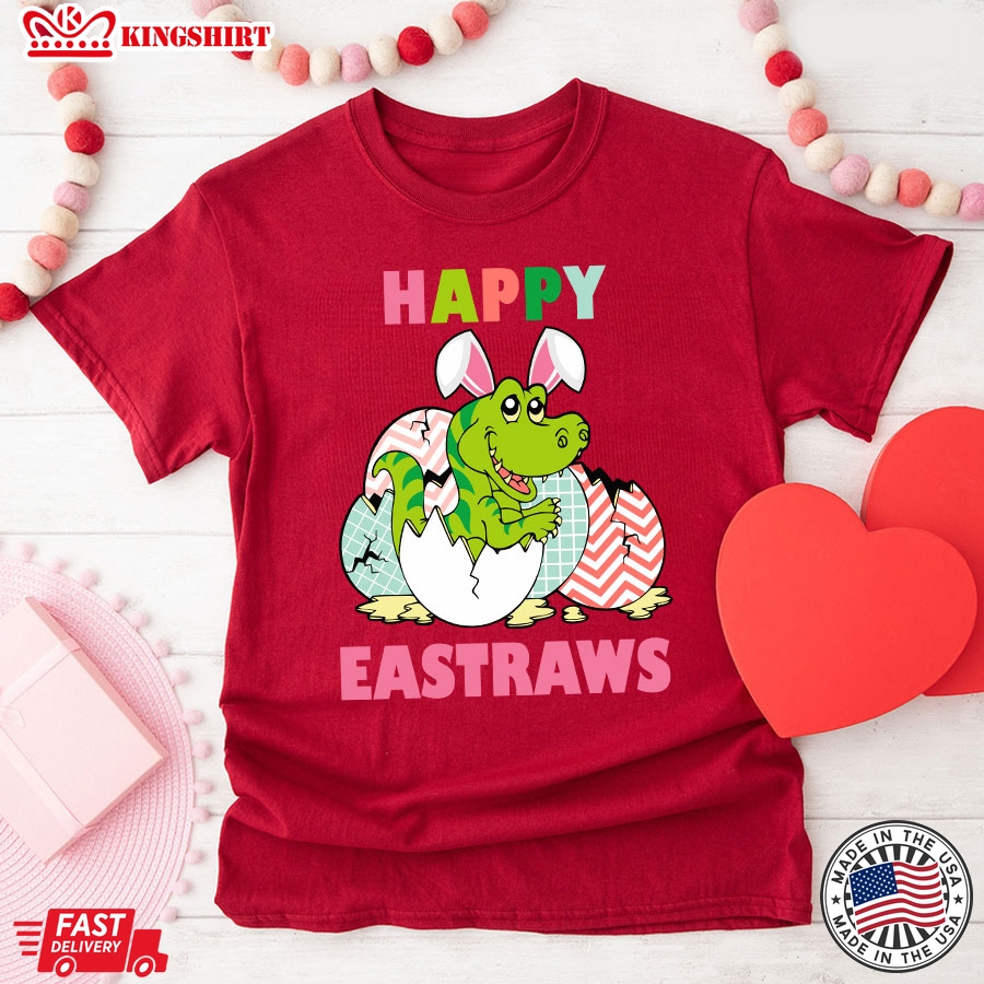 Happy Eastraws Happy Easter Funny Bunny Dinosaur T-Shirt