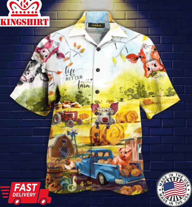 Happy Farmer Trendy Hawaiian Shirt