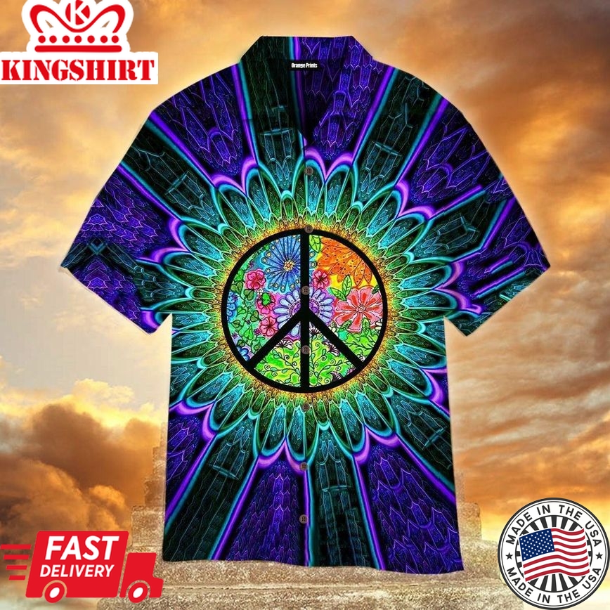 Happy Hippie Life Peace Trendy Hawaiian Shirt For