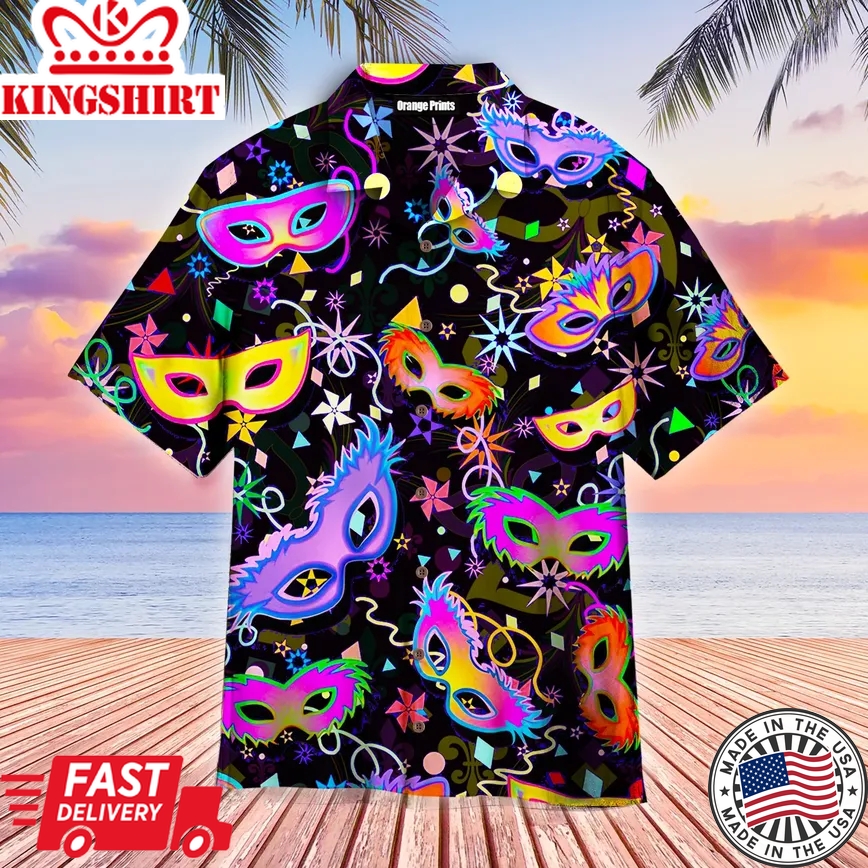 Happy Mardi Gras Mask Trendy Hawaiian Shirt For