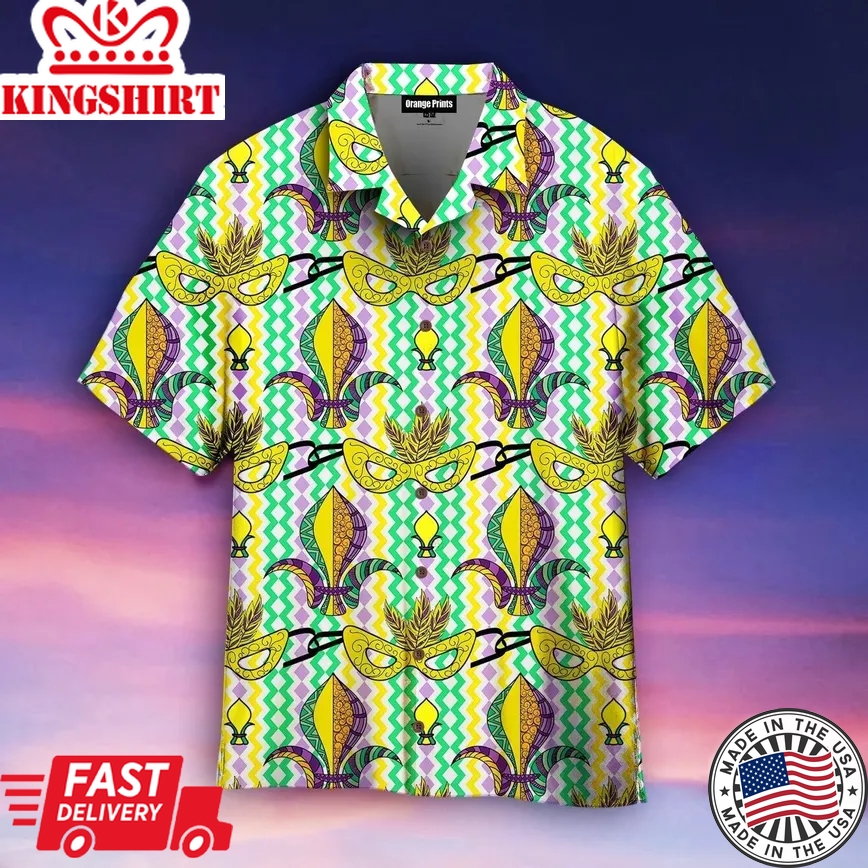 Happy Mardi Gras Trendy Hawaiian Shirt For