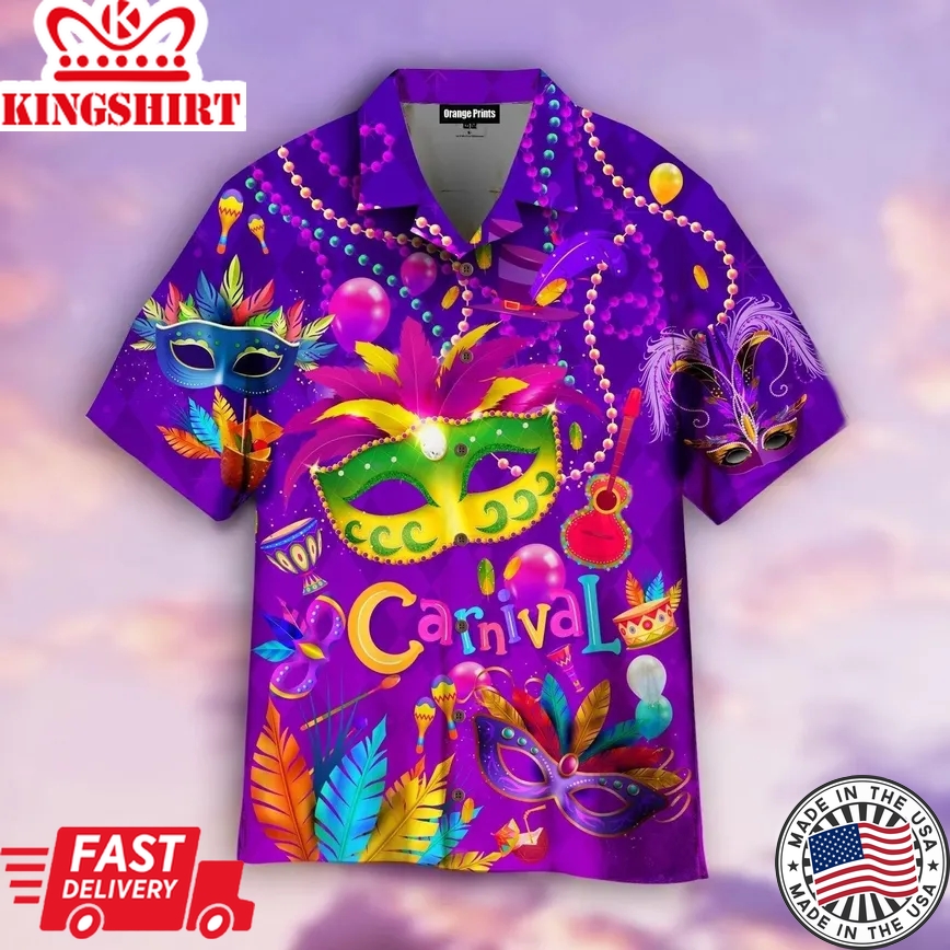 Happy Mardi Gras Trendy Hawaiian Shirt For