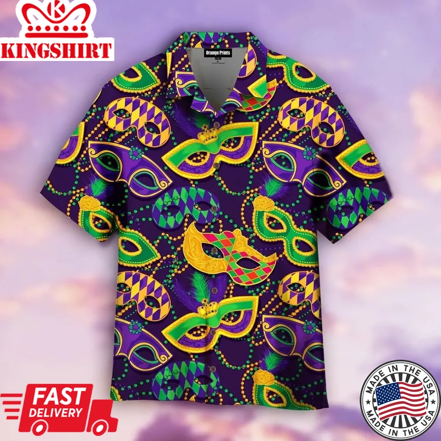 Happy Mardi Gras Trendy Hawaiian Shirt For