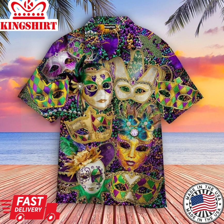 Happy Mardi Gras Trendy Hawaiian Shirt For