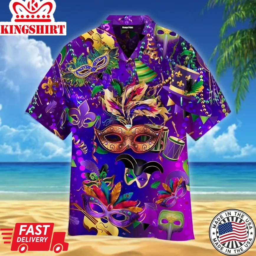 Happy Mardi Gras Trendy Hawaiian Shirt For