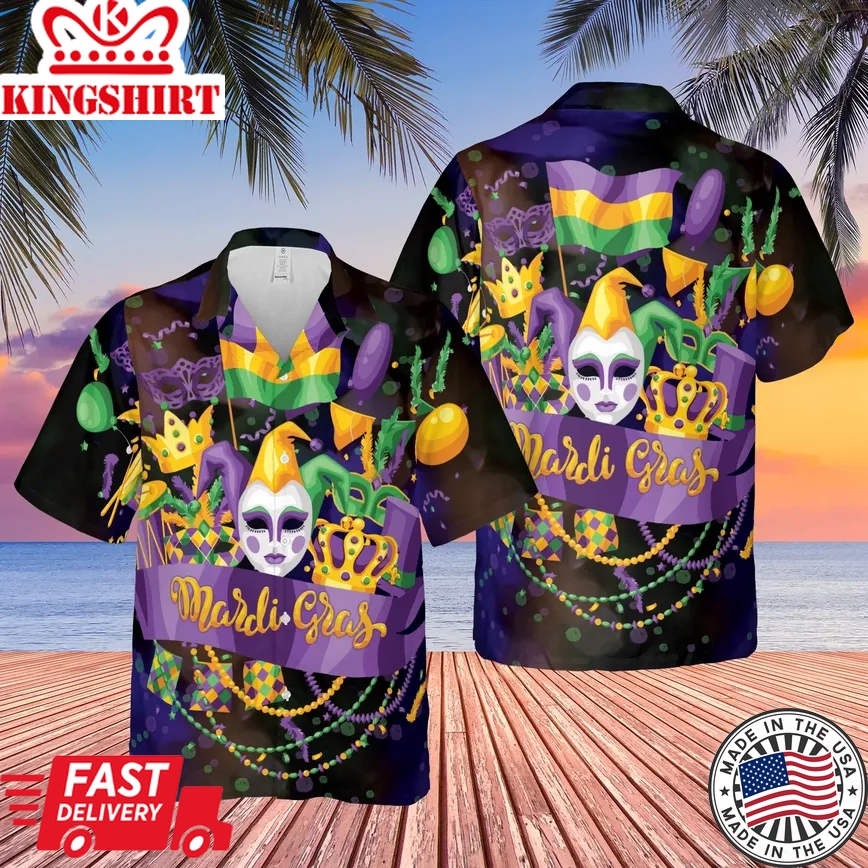 Happy Mardi Gras Trendy Hawaiian Shirt For