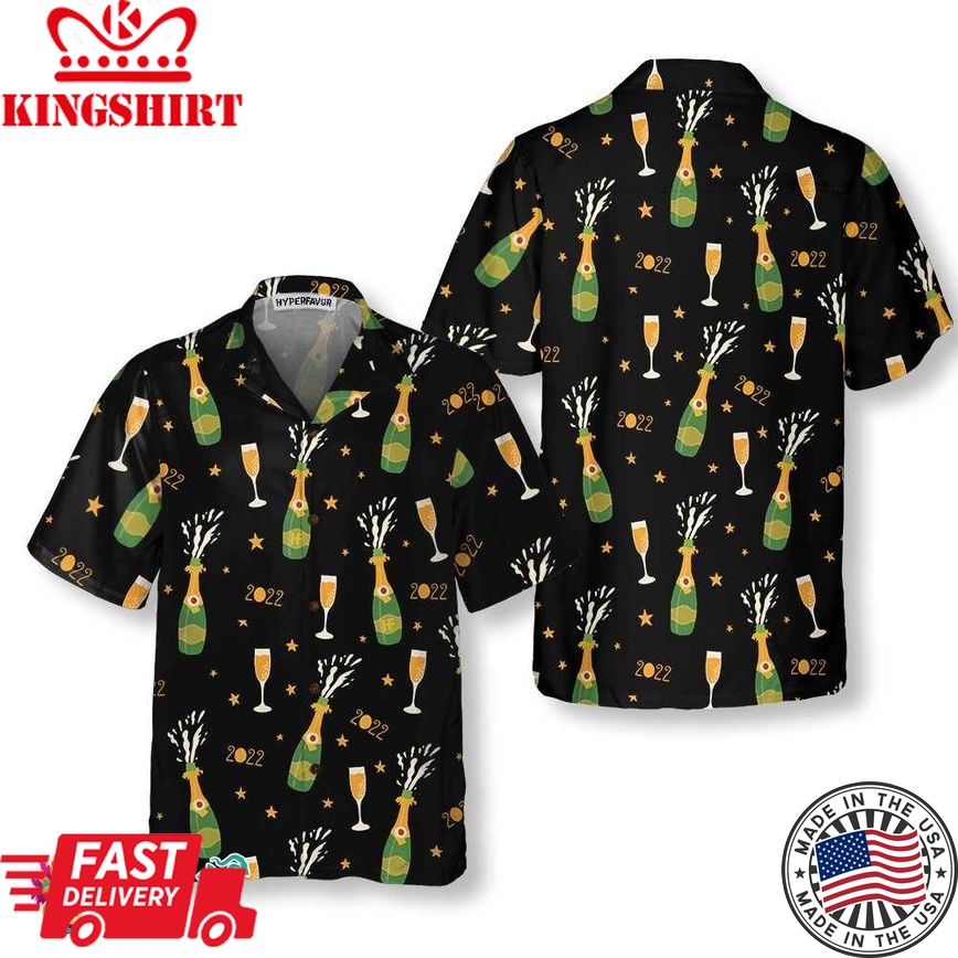 Happy New Year Hawaiian Shirt, Cool Short Sleeve New Year Eve Shirt For Man & Women