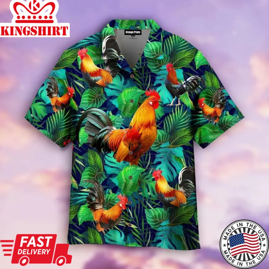 Happy Rooster Trendy Hawaiian Shirt For