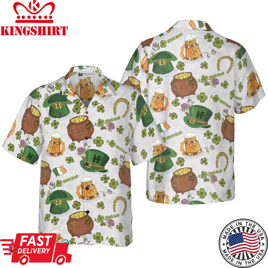 Happy Saint Patrick's Day Ireland Proud Pattern 2 Hawaiian Shirt