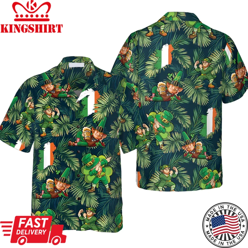 Happy Saint Patrick's Day Irish Leprechaun Trendy Hawaiian Shirt