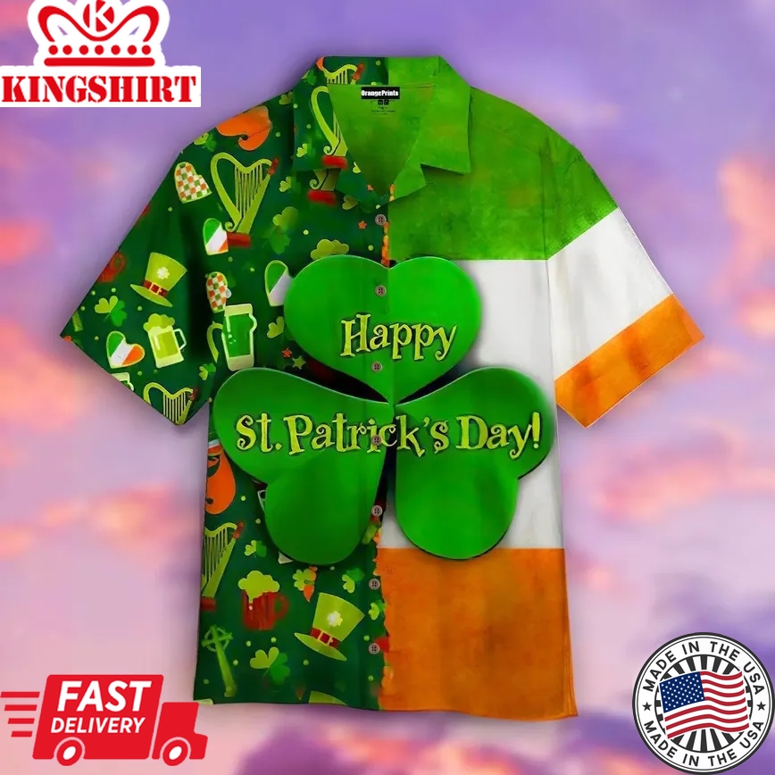 Happy St Patrick's Day Irish Trendy Hawaiian Shirt For