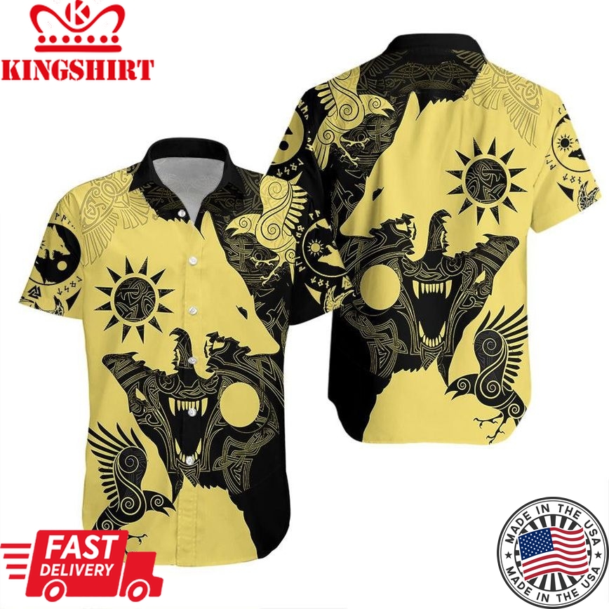 Hati And Skull Wolf Trendy Hawaiian Shirt