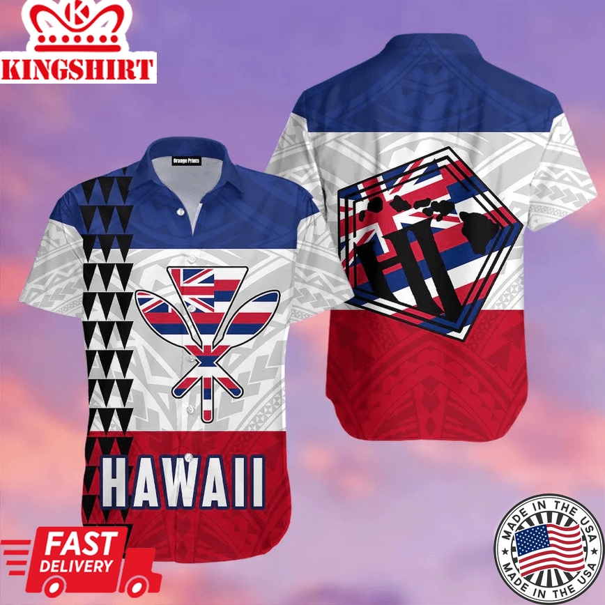 Hawaii Flag Polynesian Trendy Hawaiian Shirt For