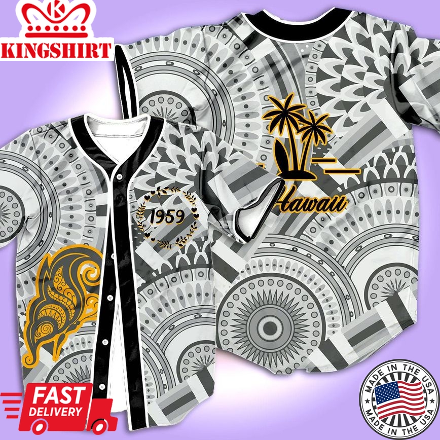 Hawaiian 1959 Baseball Tee Jersey Shirt Printed 3D