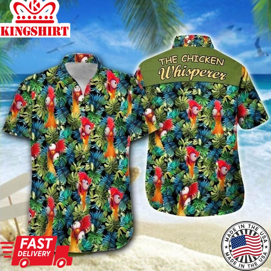 Hawaiian Aloha Shirts The Chicken Whisperer, Chicken Lover Trendy Hawaiian Shirt For Summer Gifts