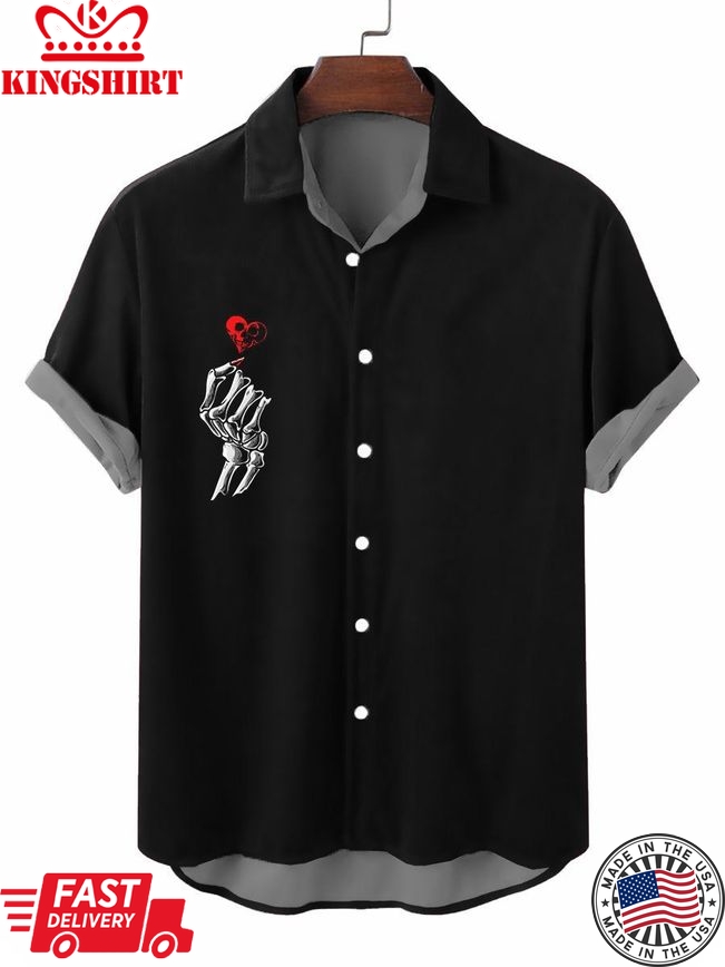 Hawaiian Heart Print Short Sleeve Shirt