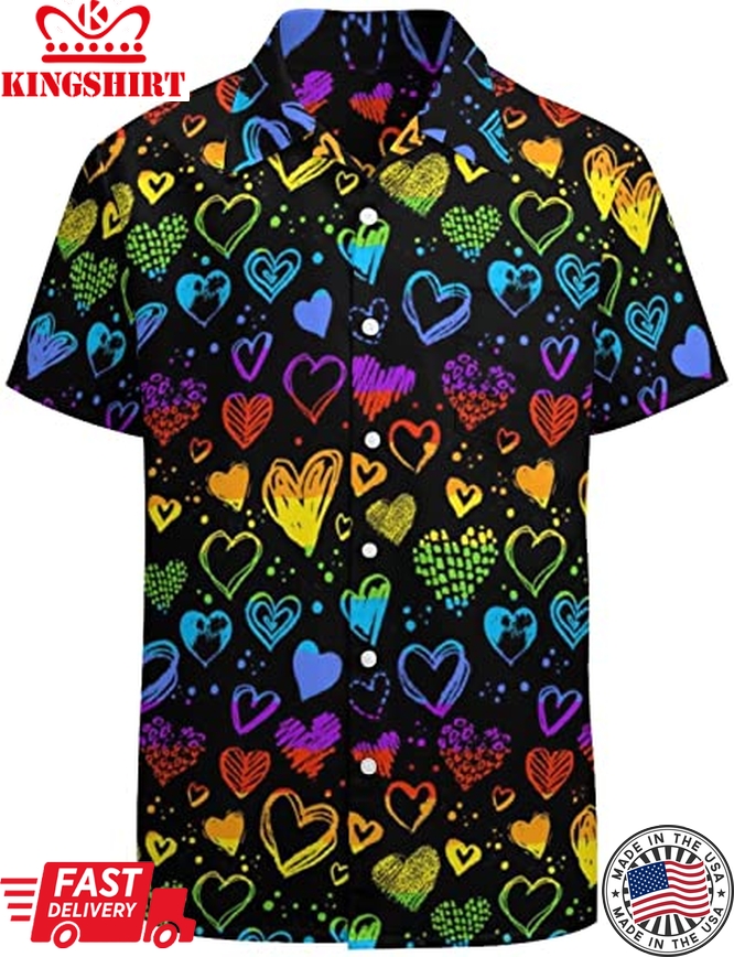 Hawaiian Shirt 3D For Pride Month, Rainbow Lgbt Print Summer Hawaiian Shirts