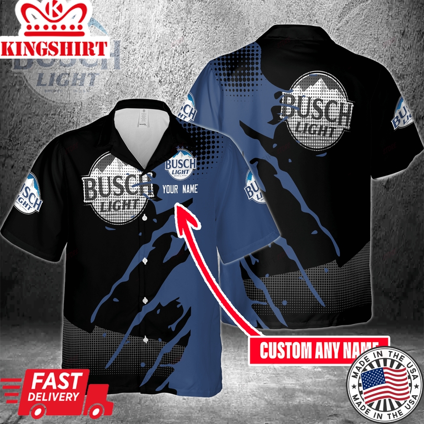 Hawaiian Shirt with Personalized Custom Busch Light Name