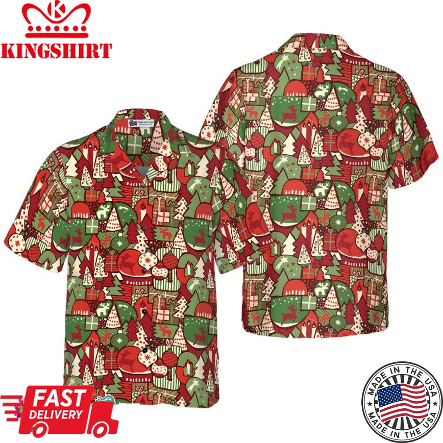 Hawaiian Shirts, Christmas Gift Pattern Shirt Short Sleeve, Christmas Shirt Idea Gift For Men And Women