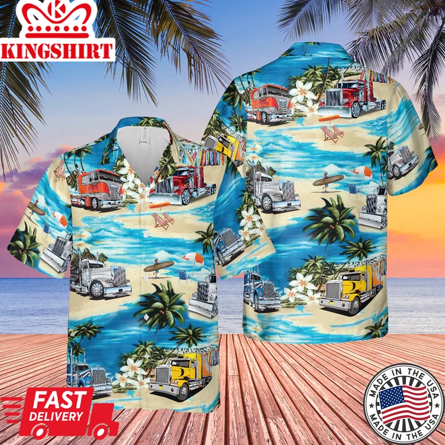 Hawaiian Theme Truck All 3D Printed Trendy Hawaiian Shirt