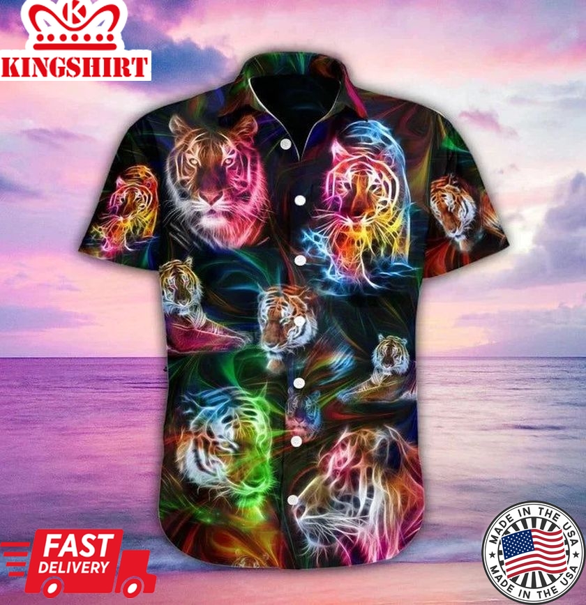 Head Of Tiger Fantasy Design Hawaiian Shirt