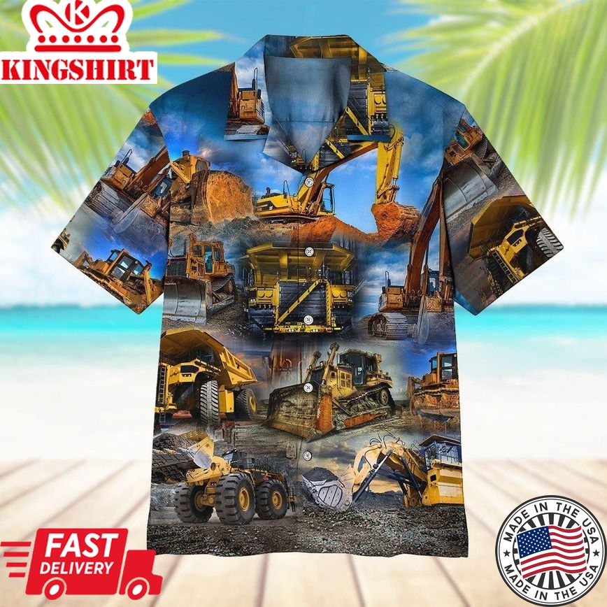 Heavy Equipment Trendy Hawaiian Shirt