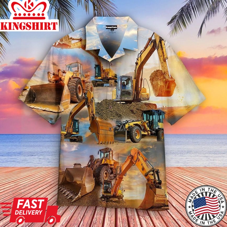 Heavy Equipment Trendy Hawaiian Shirt For