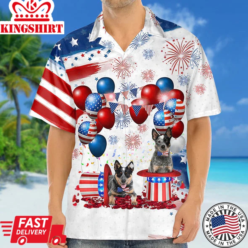 Heeler Independence Day Trendy Hawaiian Shirt For Men And Women, 4Th Of July Trendy Hawaiian Shirt