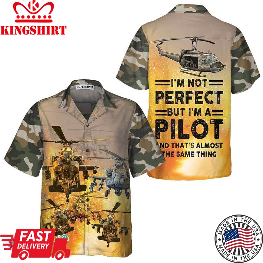 Helicopter Pilot Hawaiian Shirt, Helicopter Shirt For Men, Hawaiian Shirt With Helicopter