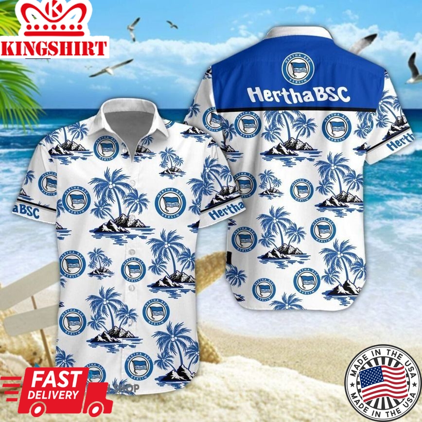 Hertha Bsc Coconut Tree Trendy Hawaiian Shirt Aloha Shirt