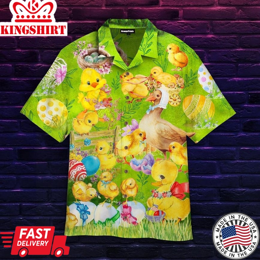 Hey Duck Happy Easter Day Trendy Hawaiian Shirt For