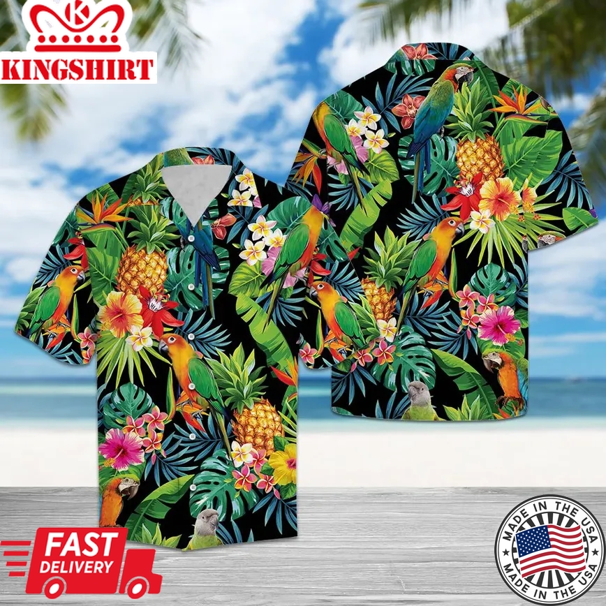 Hiding Parrot Trendy Hawaiian Shirt, Parrot Lover Trendy Hawaiian Shirt For