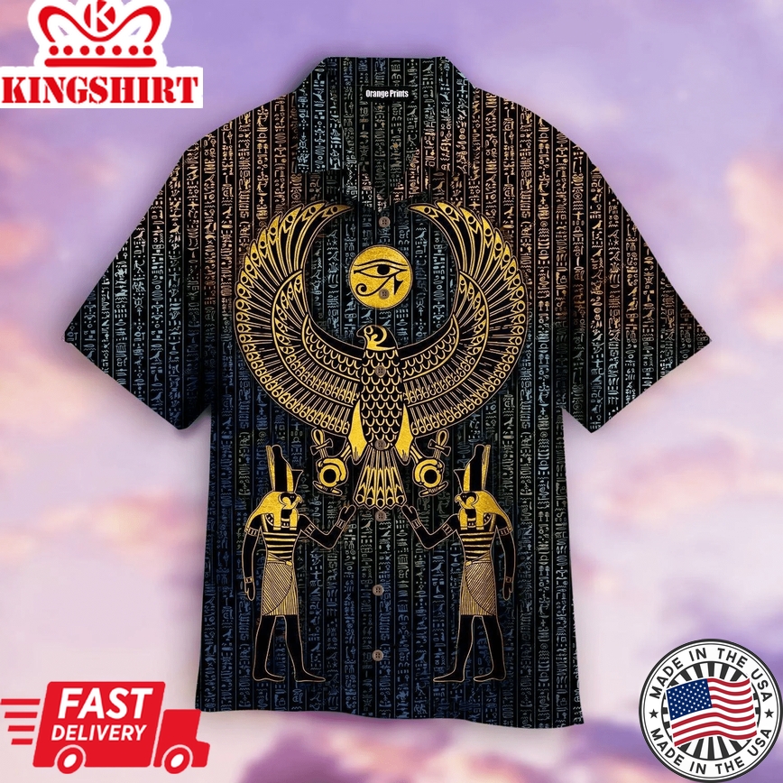 Hieroglyphics Ancient Egypt Trendy Hawaiian Shirt For