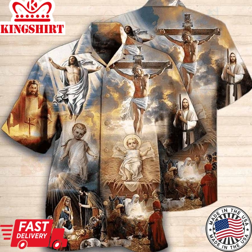 High Quality The Life Of Jesus Hawaiian Shirt, Jesus Hawaii Shirt Men, Aloha Shirt